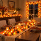 3 Pack 8.2 Ft Lighted Maple Leaf Garland, 60 LED Autumn Leaf Vines for Thanksgiving, Mantel, Fireplace and Home Fall Decor