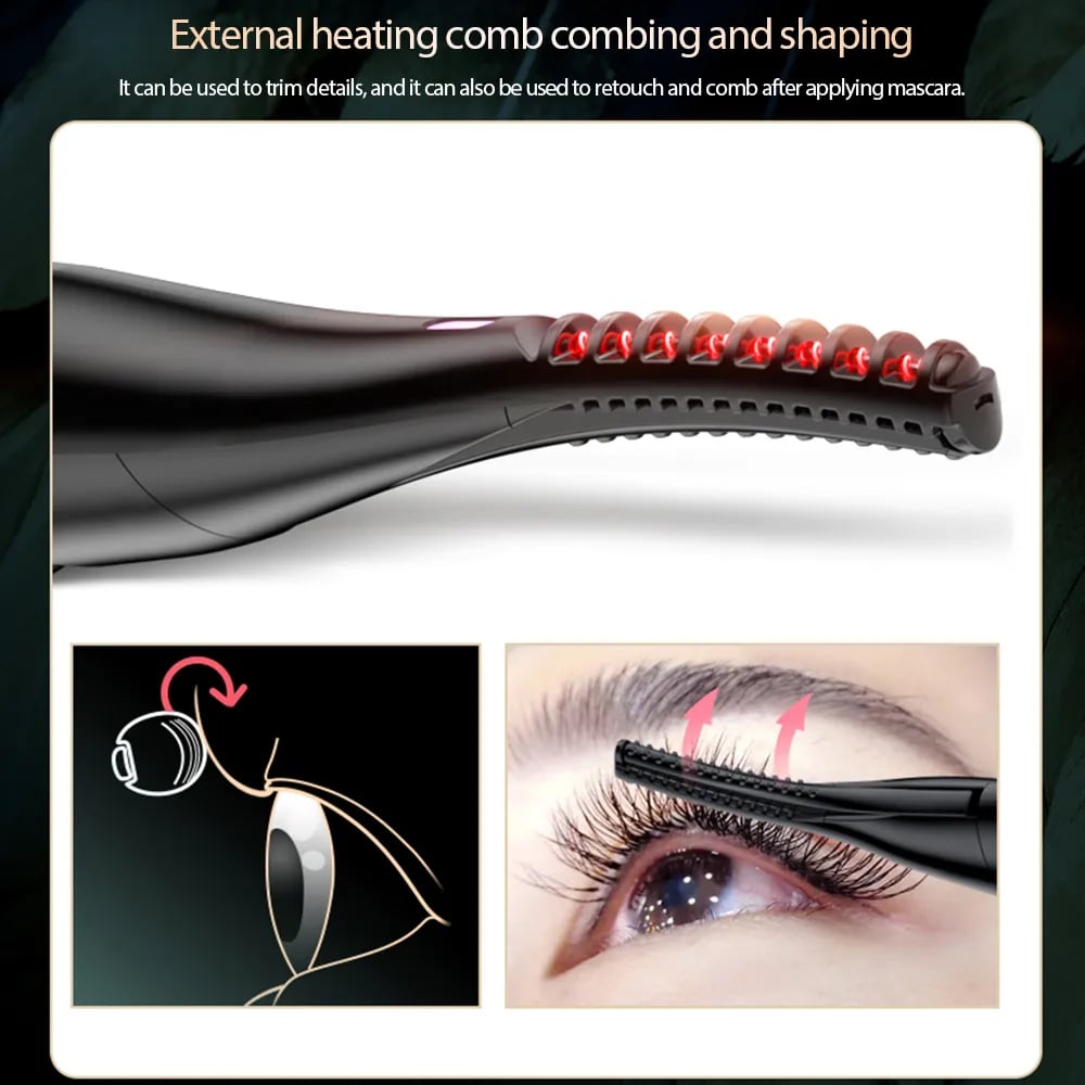 Heated Eyelash Curler with 3 Temperature Settings and Rechargeable Battery