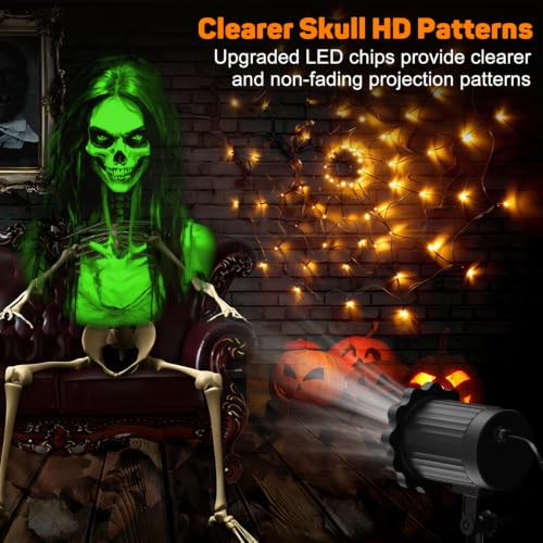 Skull Ghost Projector Light with 270° Rotation and 3D Moving Effect