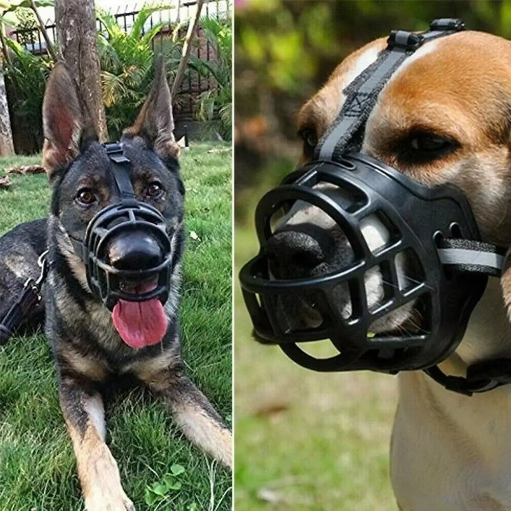 Breathable Rope Dog Muzzle with Reflective Safety Straps for Small to Large Dogs
