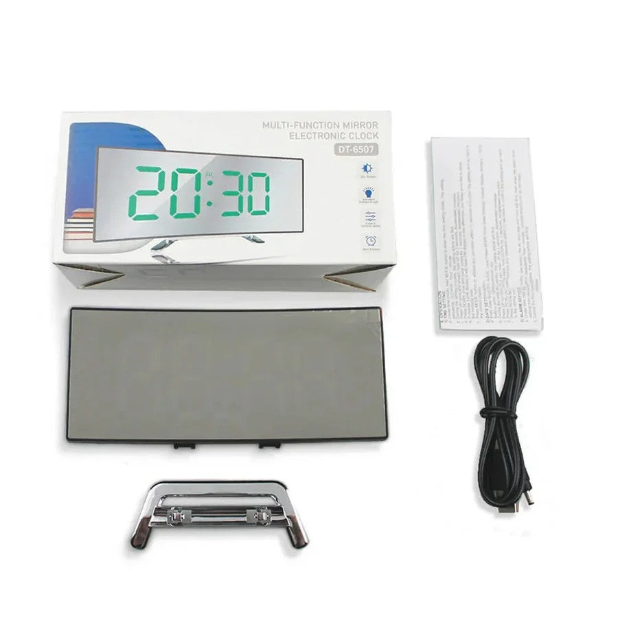 Curved Screen Digital Alarm Clock with Large Number Display and Night Dimmer