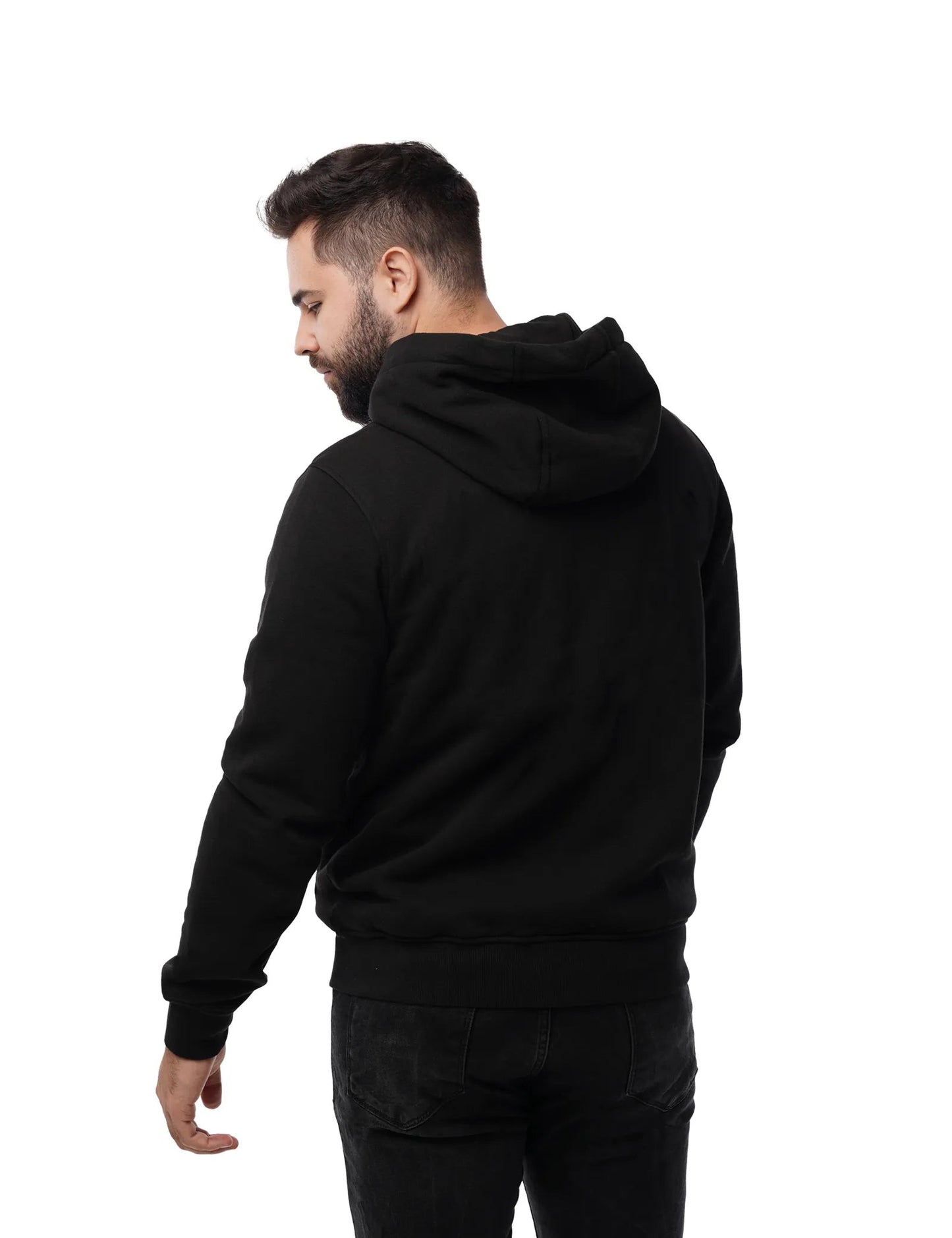 Mens Electric Heated Zipper Sweatshirt with Rechargeable Battery Pack and Dual Heating Zones
