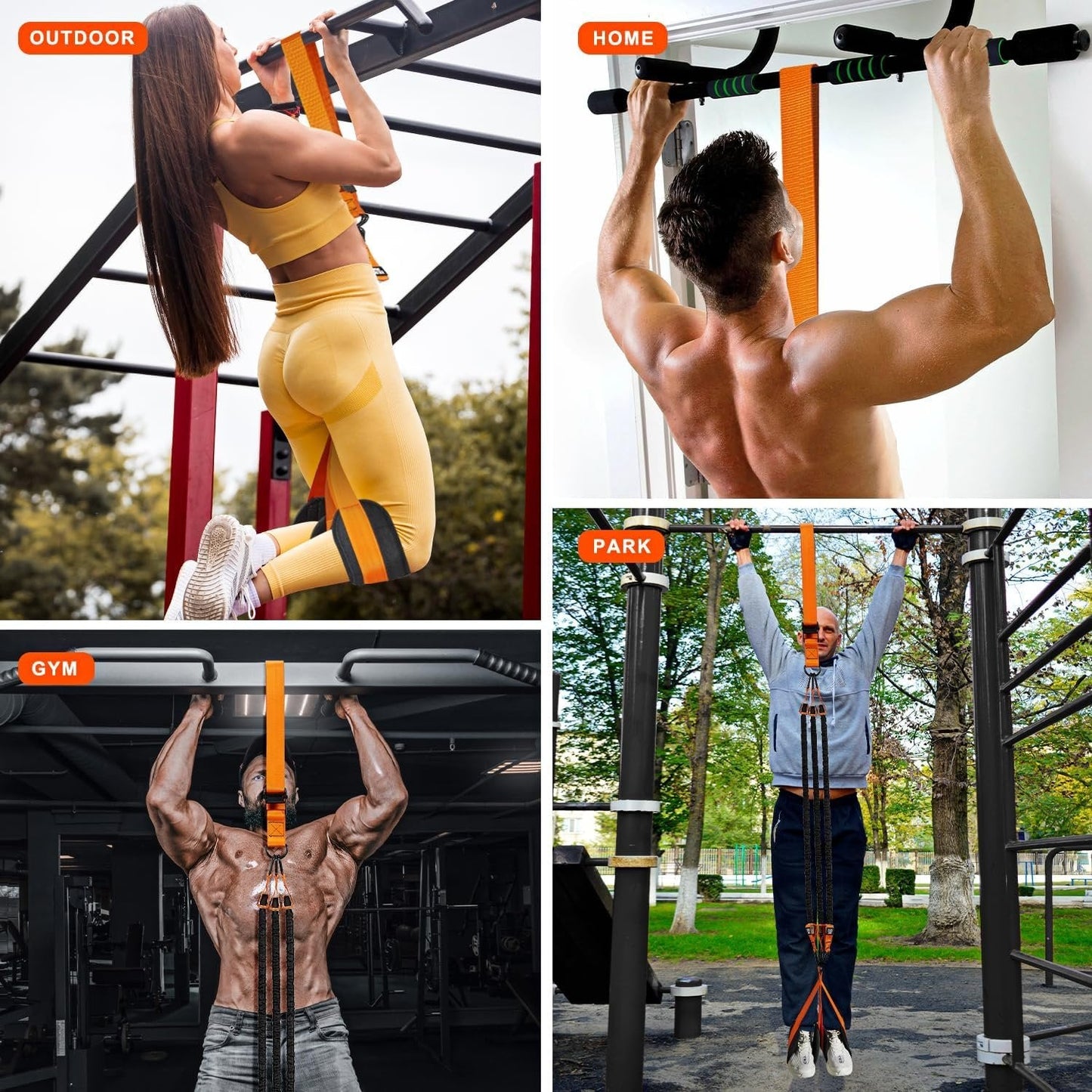 Pull Up Assist Band with Double Foot System and Steel Hooks