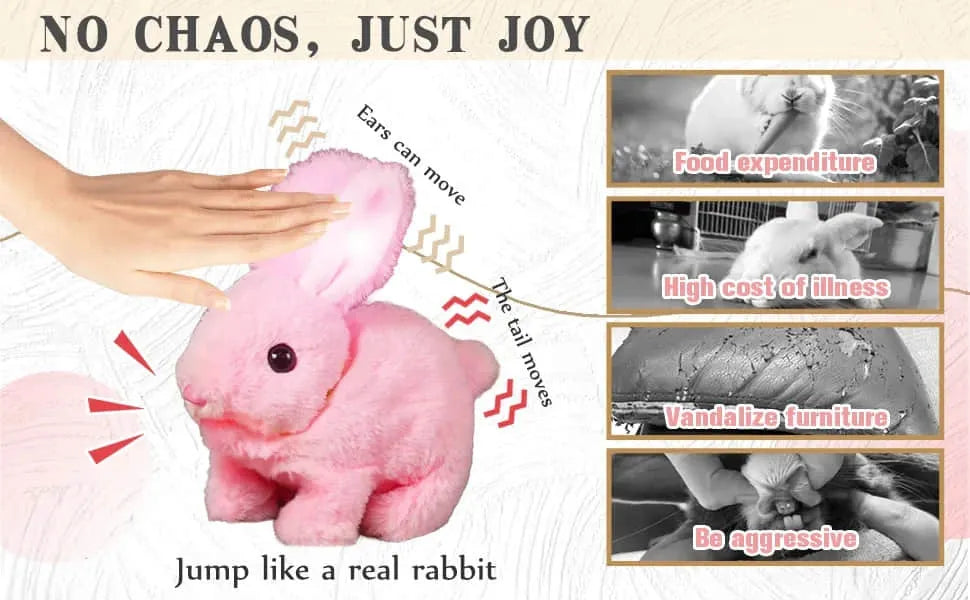 Interactive Plush Bunny with Voice Activation and Touch Response