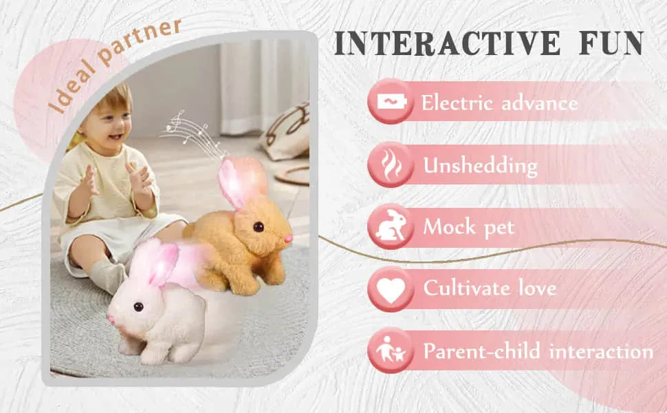 Interactive Plush Bunny with Voice Activation and Touch Response