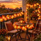 3 Pack 8.2 Ft Lighted Maple Leaf Garland, 60 LED Autumn Leaf Vines for Thanksgiving, Mantel, Fireplace and Home Fall Decor