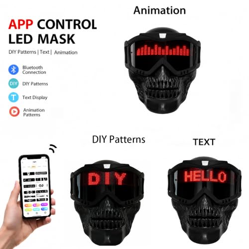 LED Costume Mask with App Control and Custom Display Animations