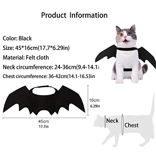 Bat Wings Costume Accessory with Adjustable Dual Straps for Cats and Small Dogs