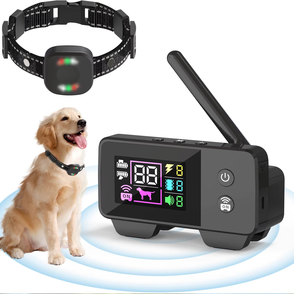 Wireless Pet Containment System with Waterproof Rechargeable Training Collars for Multiple Dogs
