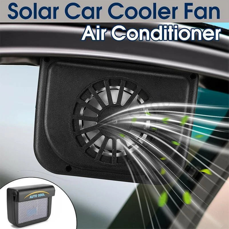 Solar Powered Car Window Vent Fan with Dual Airflow and Auto Daylight Operation