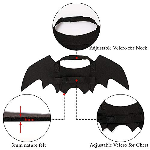 Bat Wings Costume Accessory with Adjustable Dual Straps for Cats and Small Dogs