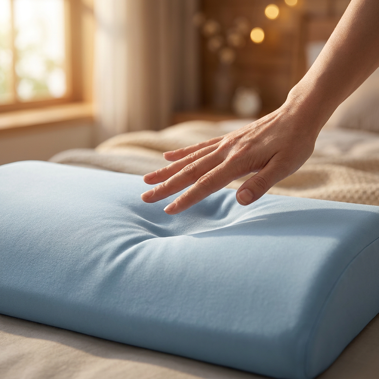 Lower Back Support Pillow with Memory Foam and Tapered Edge, 23.6 inches Wide