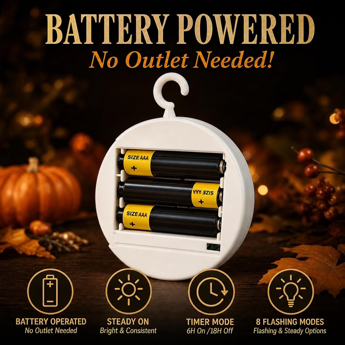Fall Decor LED Lights 2026, Thanksgiving Decorative Lights for Autumn Home, Mantel, Table and Seasonal Displays