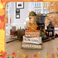 4 Pcs Wooden Stacked Maple Leaf Decor, Thanksgiving Table Decorations, Rustic Fall Centerpiece for Home