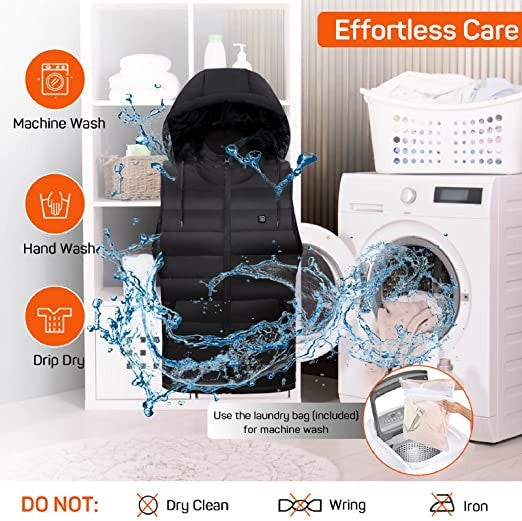 USB Thermal Heated Vest with Detachable Hood for Outdoor Cold Weather