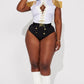 Womens Sailor Captain Costume Set with Fringe Shoulder Bodysuit