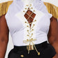 Womens Sailor Captain Costume Set with Fringe Shoulder Bodysuit
