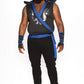 Mens Dragon Ninja Costume Set with Hooded Tunic and Gauntlets