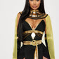 Womens Egyptian Queen Costume Set with Sheer Dress and Cape