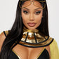 Womens Egyptian Queen Costume Set with Sheer Dress and Cape