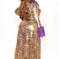Womens Money Themed Costume Set with Faux Fur Trim Coat and Shorts