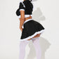Womens French Maid Costume Set with Lace Trim Top and Apron Skirt