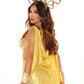 Womens Gold Snake Goddess Costume Set with Draped Bra and Mini Skirt