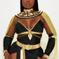 Womens Egyptian Queen Costume Set with Sheer Dress and Cape
