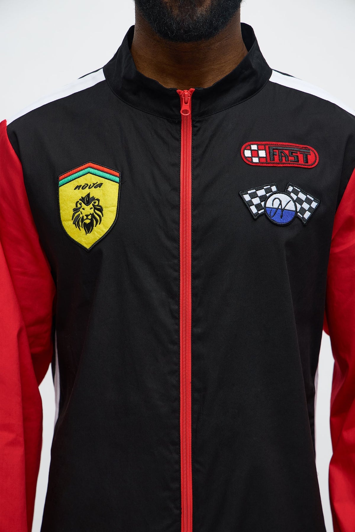 Mens Race Car Driver Costume Jumpsuit with Front Zipper