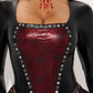 Womens Vampire Queen Costume Set with Attached Skirt Romper