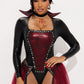 Womens Vampire Queen Costume Set with Attached Skirt Romper