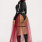 Womens Vampire Queen Costume Set with Attached Skirt Romper