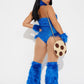 Womens Cookie Creature Costume Set with Sequin Teddy and Leg Warmers