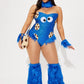 Womens Cookie Creature Costume Set with Sequin Teddy and Leg Warmers