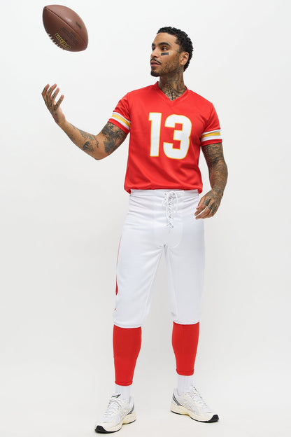 Womens Football Jersey Costume Set with Cropped Top and Panty