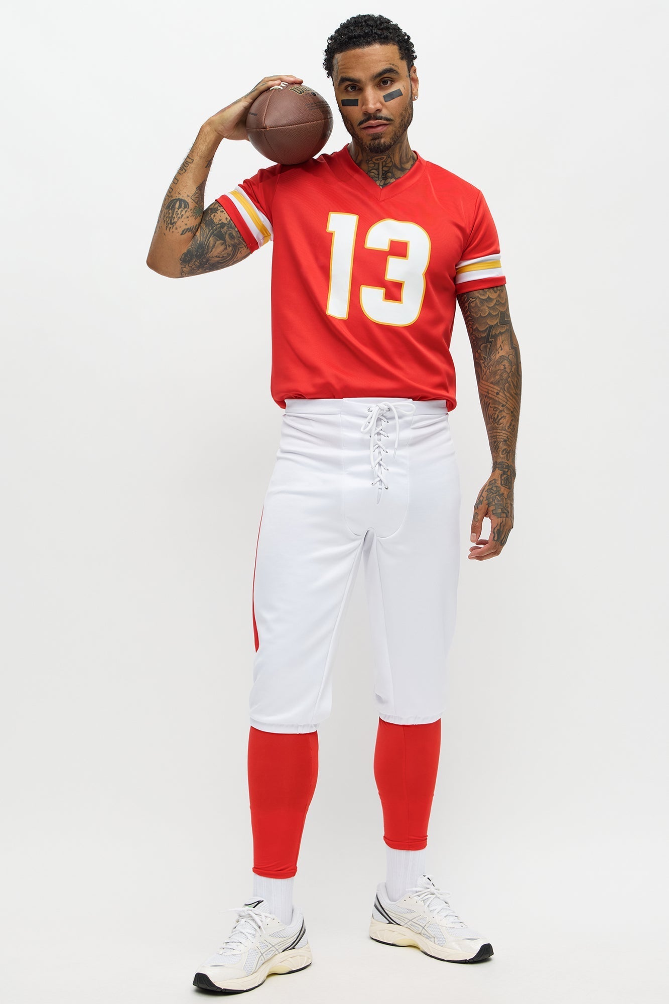 Womens Football Jersey Costume Set with Cropped Top and Panty