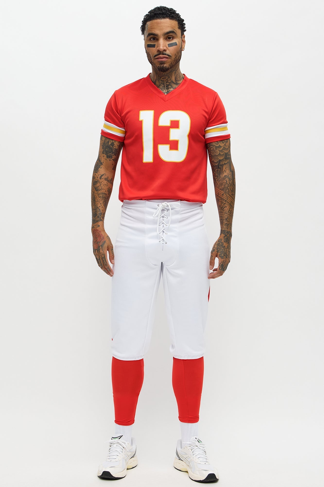 Womens Football Jersey Costume Set with Cropped Top and Panty