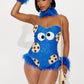 Womens Cookie Creature Costume Set with Sequin Teddy and Leg Warmers