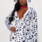 Womens Dalmatian Dog Costume Set in White and Black