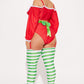 Womens Baker Costume Set with Top Panty and Apron for Halloween