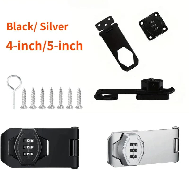 Heavy Duty Zinc Alloy Combination Hasp Latch with Resettable Code Mechanism