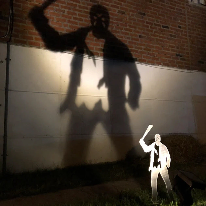 Metal Villain Shadow Caster Yard Stake with Ground Mount and Spotlight Projection