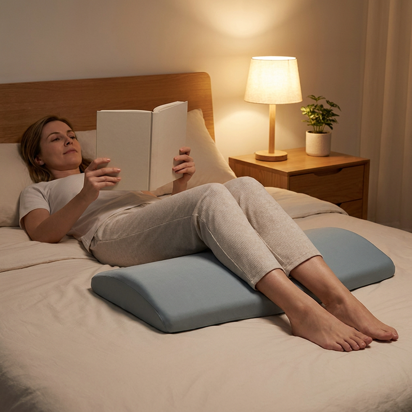 Lower Back Support Pillow with Memory Foam and Tapered Edge, 23.6 inches Wide