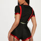 Fire Captain Romper Costume Set with Attached Suspenders and Hat