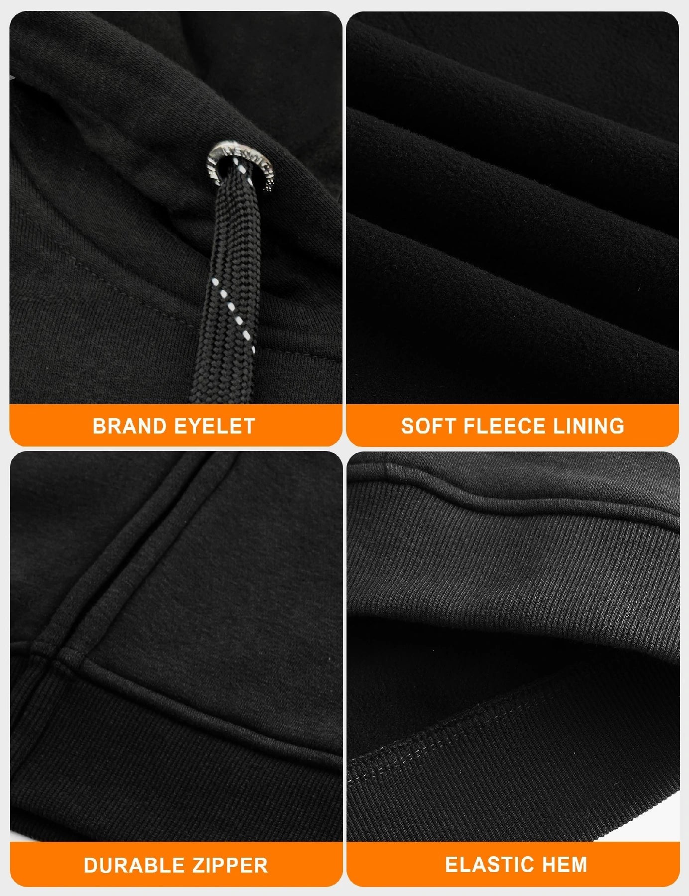 Mens Electric Heated Zipper Sweatshirt with Rechargeable Battery Pack and Dual Heating Zones