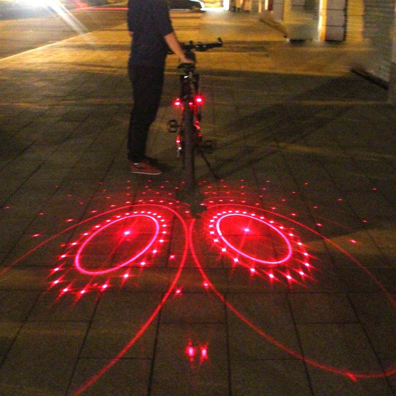 Bike Laser Light with Lane Projection and Handlebar Mount, 8-Hour Battery