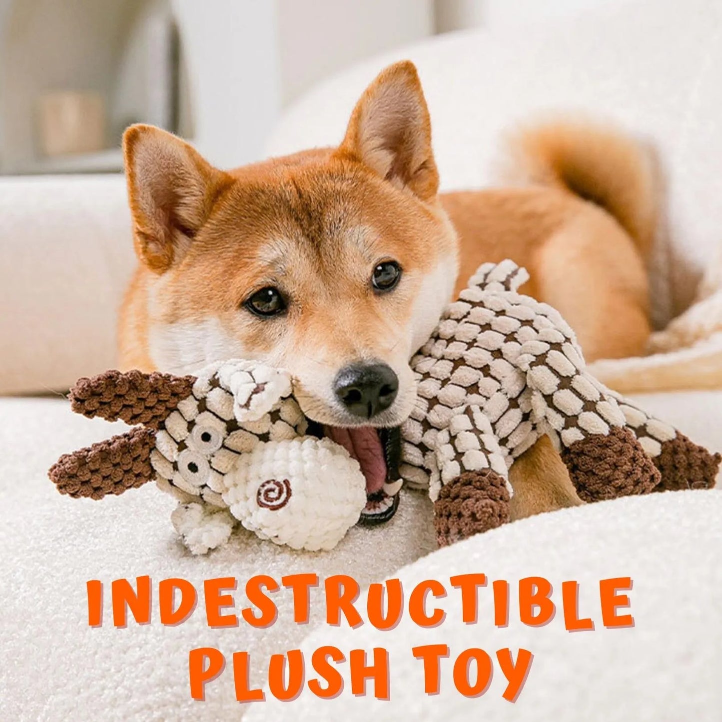 Durable Plush Dog Toy with Built-In Squeaker and Reinforced Stitching for Medium to Large Dogs