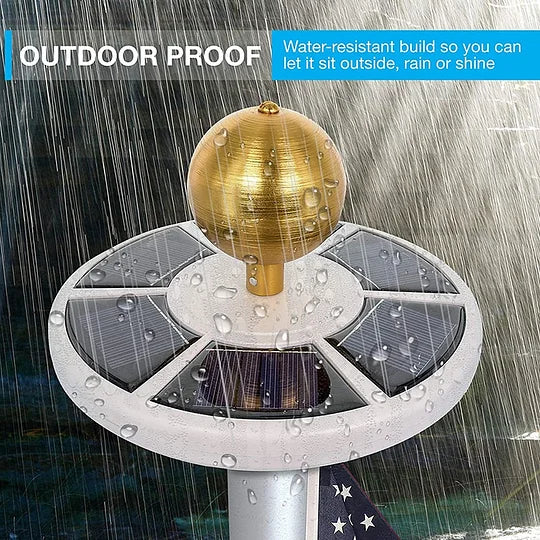 Solar Flagpole Light, LED Disc Topper with Automatic Night Sensor