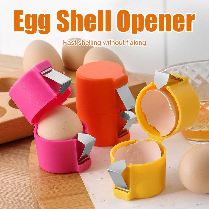 Egg Cracker with Stainless Steel Press Plate and Ergonomic Holder, Dishwasher Safe