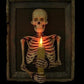 Framed Skeleton Torso Wall Display with Flashing Candle Bulb and Wooden Frame